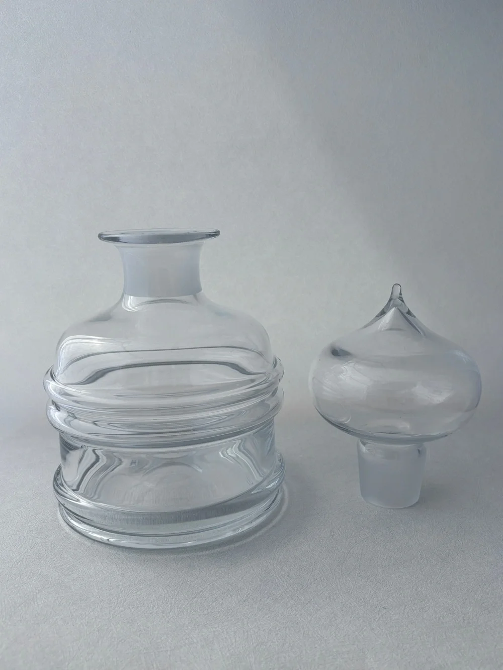 Vintage Made In Finland “Sulttaani” Clear Blown Glass Decanter With Stopper